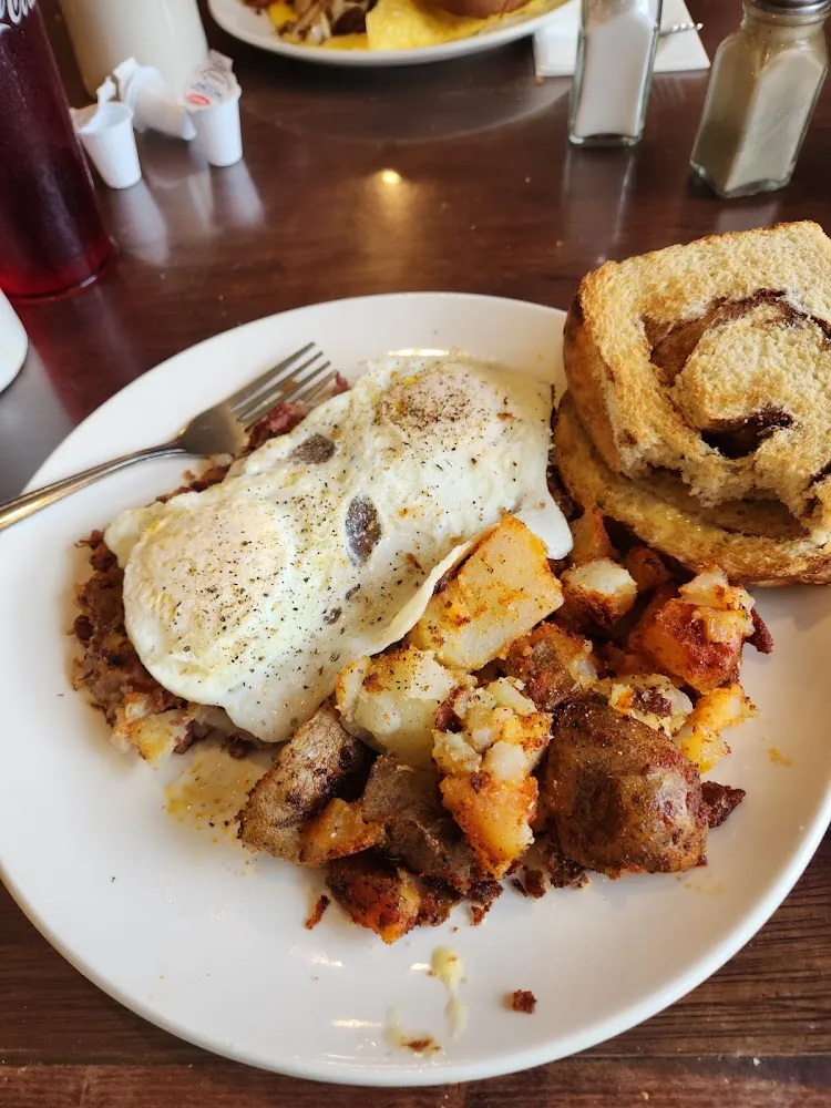 Corned Beef Hash with Eggs and Home Fries