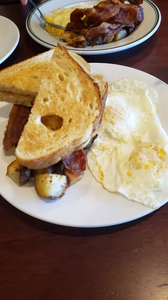 Egg Bacon Toast Home Fries