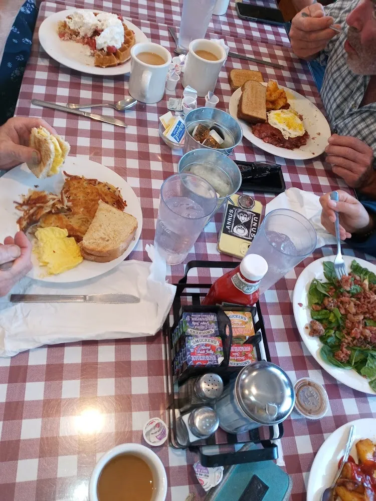 Scrambled Eggs Irish Benedict Spinach Salad with Maple Walnuts and Bacon